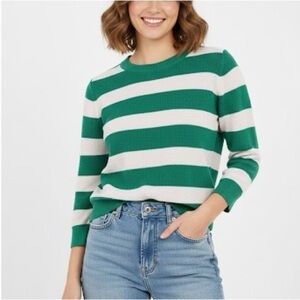 Halogen Atlantic Pacific womens stripe knit pullover relaxed fit sweater 1X